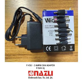 9 Volt 2000mA Adaptör