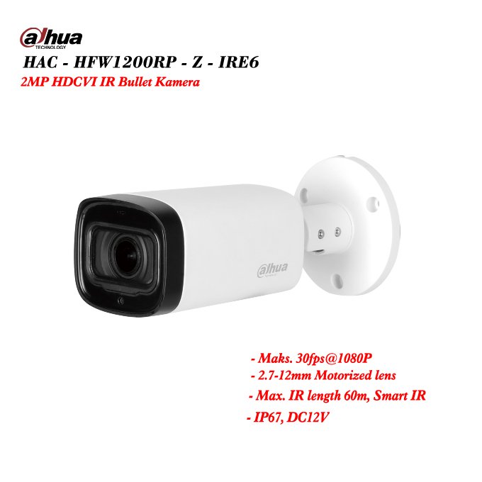 DAHUA HAC-HFW1200RP-Z-IRE6 2MP HDCVI IR Bullet Kamera