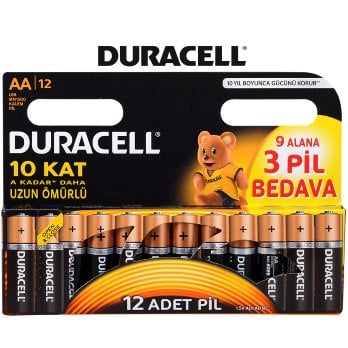 Duracell aa kalem pil 12 li