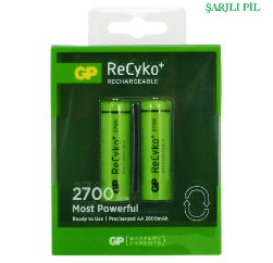 GP 2700 Recyko AA 2600 mAh Şarjlı Kalem Pil 2li