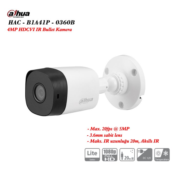 DAHUA HAC-B1A41P 4MP HDCVI IR Bullet Kamera