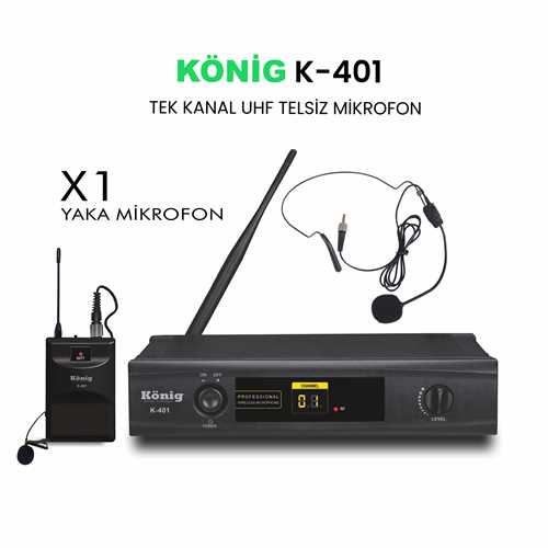 König K-401 Tek Yaka Uhf Telsiz Mikrofon