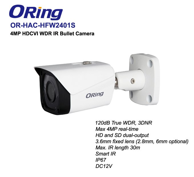 OR-HAC-HFW2401S 4MP HDCVI WDR IR Bullet Camera