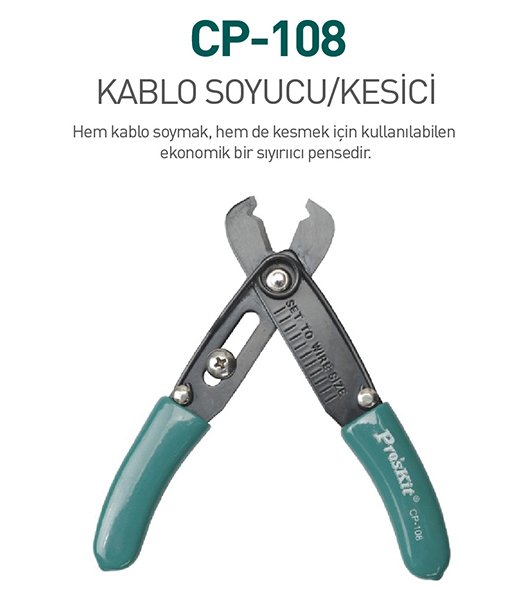 Proskit CP-108 Kablo Soyucu ve Kesici