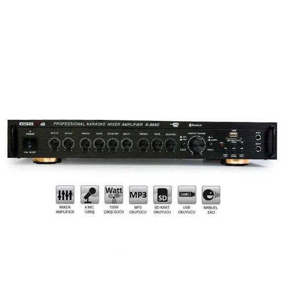 Osawa K-008U 150W Stereo Amfi Usb/Sd/Mp3/Bluetooth