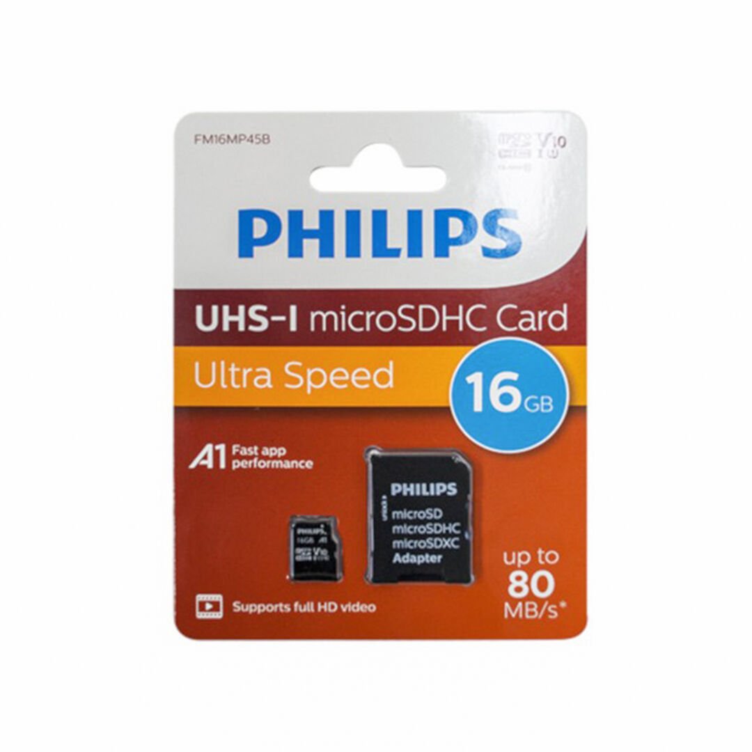Philips 16GB Class10 UHS-I U1 TF Adaptörlü Micro SDHC Hafıza Kartı