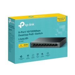 Tp-Link LS109P 8 Port 10/100 +1 Port RJ45 63Watt 250Metre Poe Switch