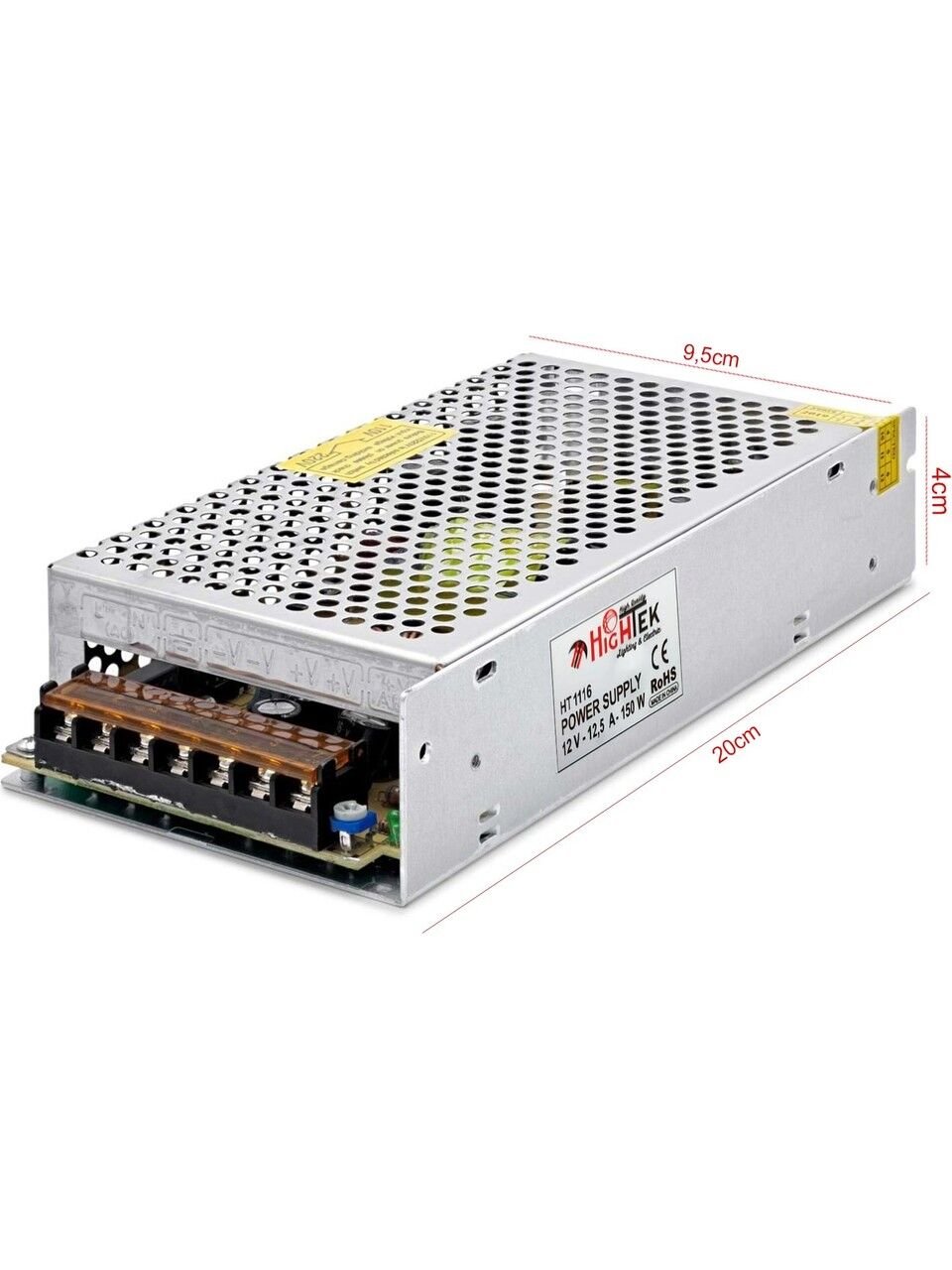 12 Volt 12.5 Amper Adaptör Metal Kasa HT1116 - 12V 12.5A