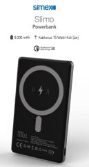 Simex S-40 Slimo 5000mAh Wireless Şarj Power Bank