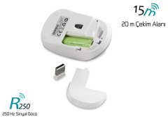 SM-RC7 Usb Beyaz Şarj Edilebilir Kablosuz Mouse