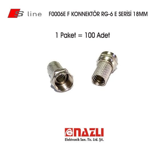 F0006E F KONNEKTÖR RG-6 E SERİSİ 100 LÜ PAKET