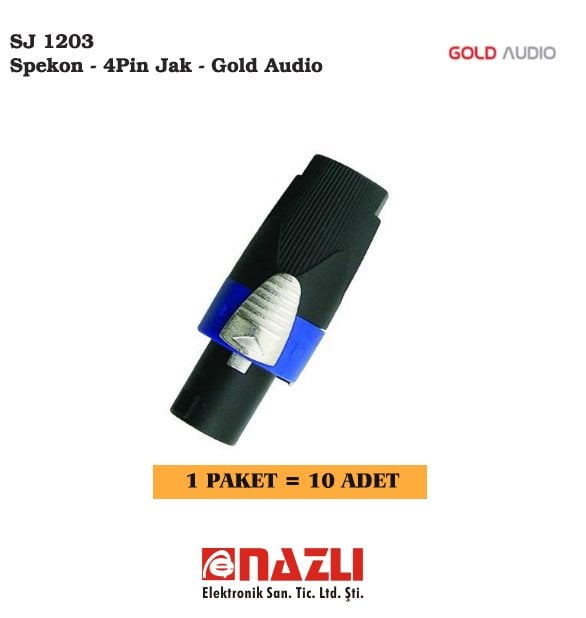 Spekon - 4Pin Jak - Gold Audio SJ 1203 (10 ADET)