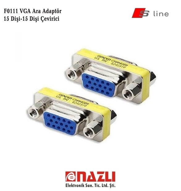 F0111 VGA Ara Adaptr 15 Dişi-15 Dişi Çevirici