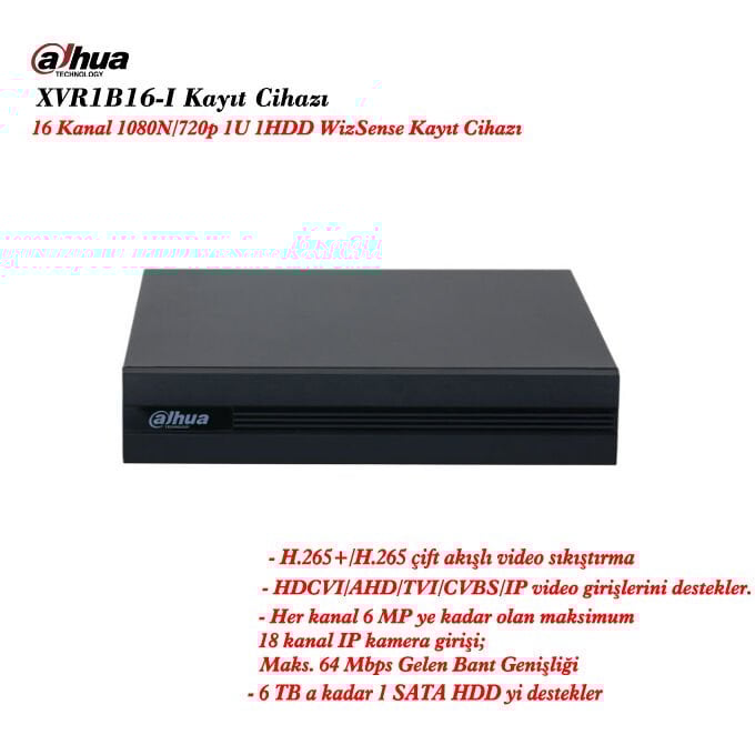 Dahua XVR1B16-I 16 Kanal Kayıt Cihazı