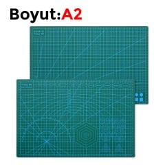 Çift Taraflı Yanmaz Kendini Onaran Kesim Matı - Boyut:-A2 (420x594) Renk: Yeşil